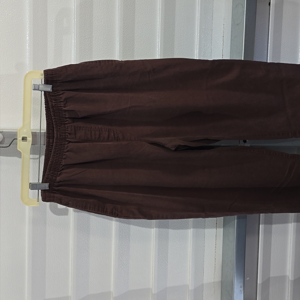 Basic Editions Brown Elastic Pants Size Small - image 2